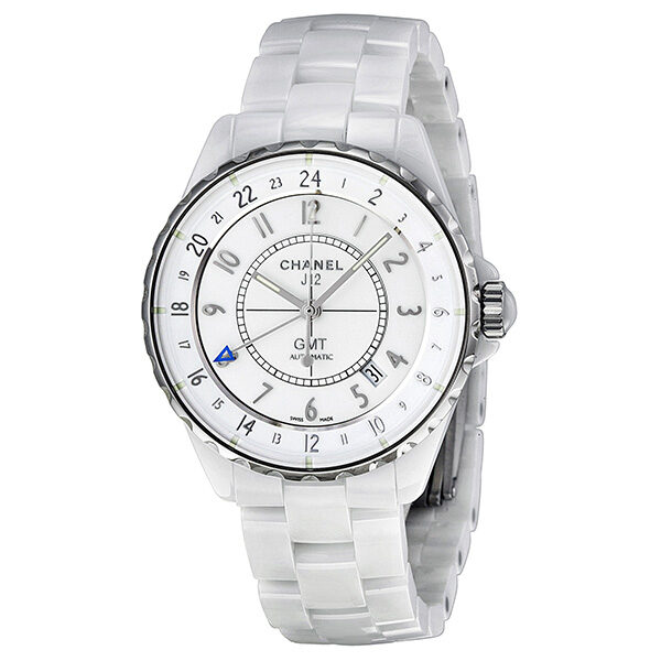 Chanel J12 Automatic GMT White High-Tech Ceramic Ladies Watch #H3103 - Watches of America