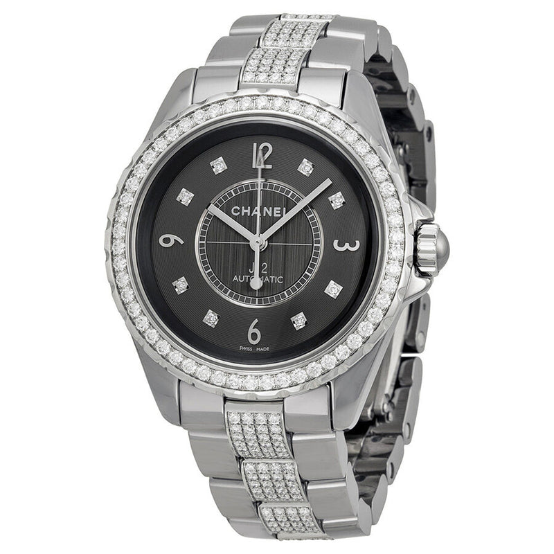 Chanel J12 Automatic Grey Dial Titanium and Ceramic Ladies Watch #H3106 - Watches of America