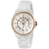 Chanel J12 Automatic White Dial Ceramic Unisex Watch #H3839 - Watches of America