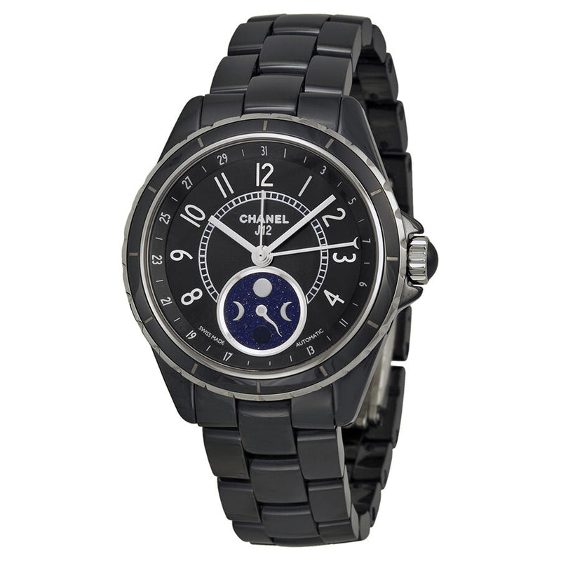 Chanel J12 Black Ceramic Moonphase Unisex Watch #H3406 - Watches of America