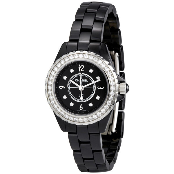 Chanel J12 Black Ceramic Quartz Ladies Watch #H2571 - Watches of America