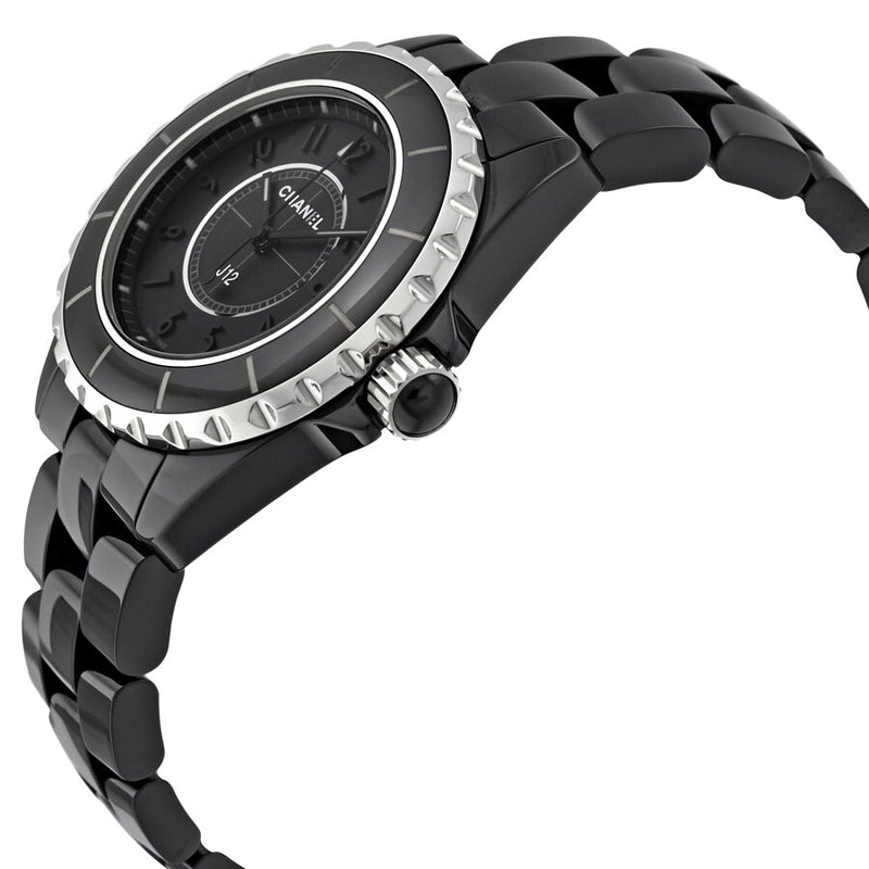 Chanel J12 Black Dial Black Ceramic Ladies Watch #H3828 - Watches of America #2