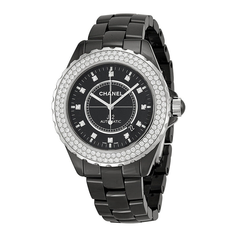 Chanel J12 Black Diamond Dial and Bezel Unisex Watch #H2014 - Watches of America