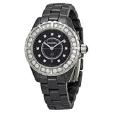 Chanel J12 Black Diamond Dial Quartz Ladies Watch #H2427 - Watches of America