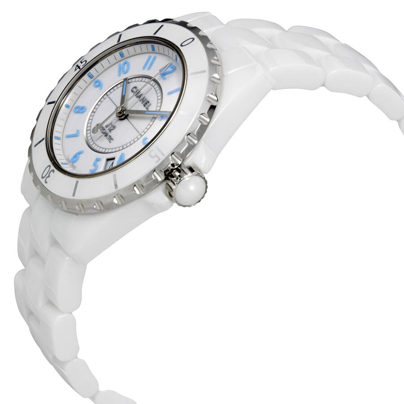 Chanel J12 Blue Light White Dial Ceramic Automatic Unisex Watch 