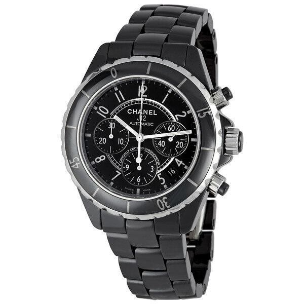Chanel J12 Chronograph Black Ceramic Unisex Watch #H0940 - Watches of America