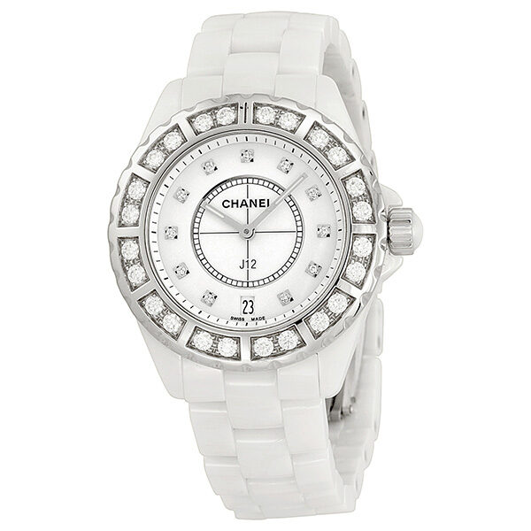 Chanel J12 Diamond Bezel White Ceramic Unisex Watch H2430 – Watches of  America