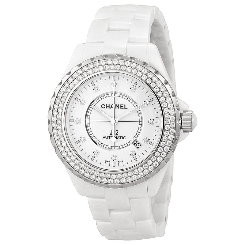 Chanel J12 Diamonds Date Automatic Ceramic Watch #H2013 - Watches of America