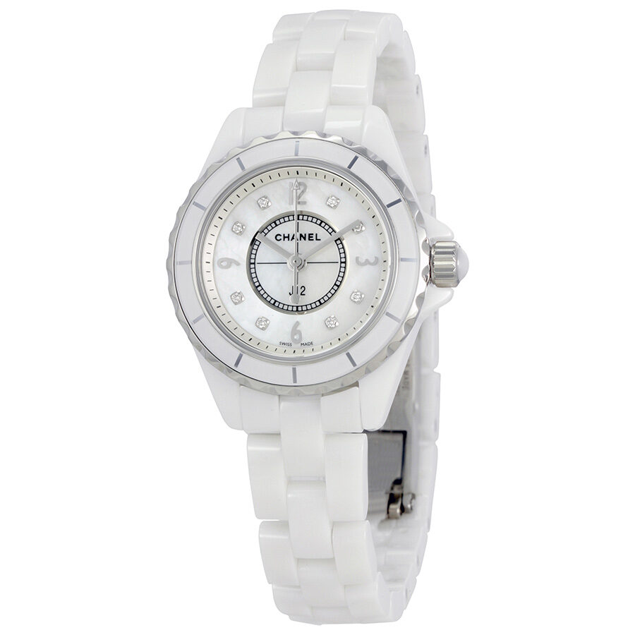 Chanel J12 Mother of Pearl White Ceramic Ladies Watch H2570 – Watches of  America