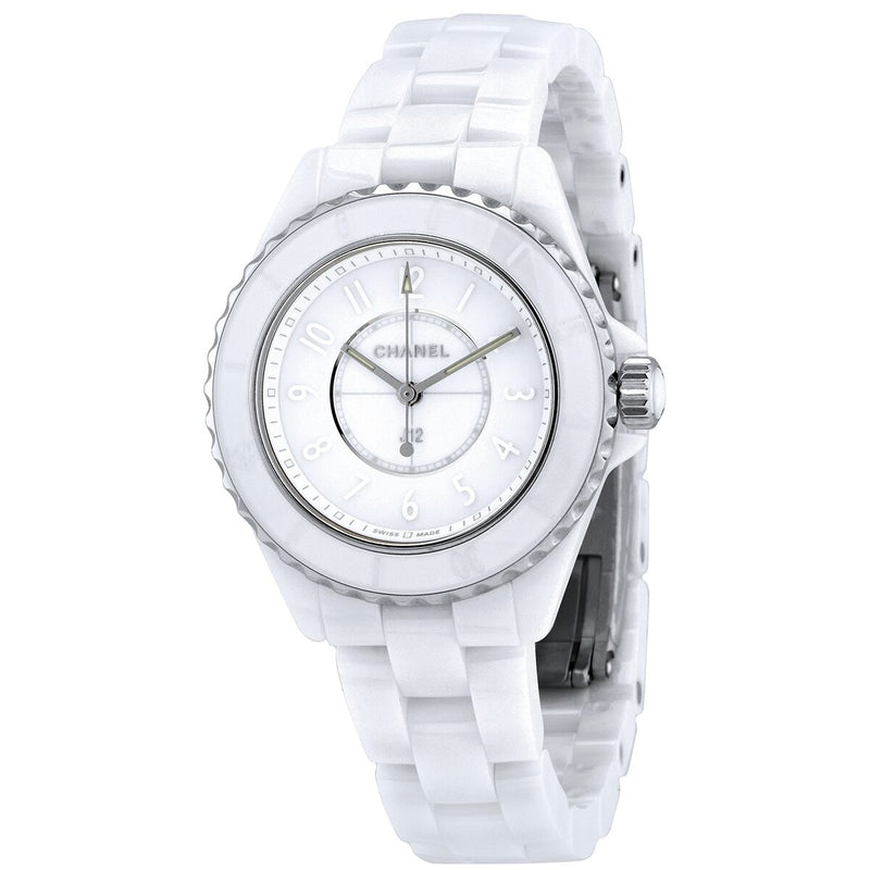 Chanel J12 Phantom White Dial Ladies Watch #H6345 - Watches of America