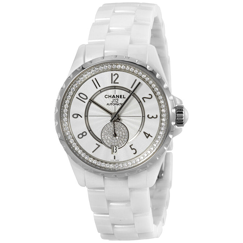 Chanel J12 White Ceramic Diamond Automatic Unisex Watch #H3841 - Watches of America