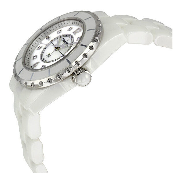 Chanel J12 White Ceramic Diamonds Quartz Ladies Watch #H2422 - Watches of America #2