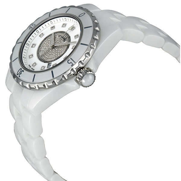 Chanel J12 White Diamond Pave Ladies Watch #H2123 - Watches of America #2