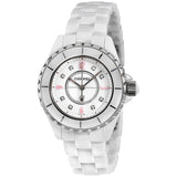 Chanel J12 White Lacquered Dial Ladies Watch #H4863 - Watches of America