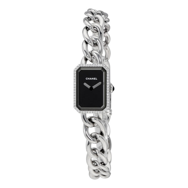 Chanel Premiere Black Dial Stainless Steel Ladies Watch #H3252 - Watches of America