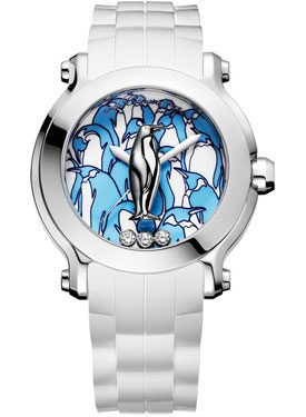 Chopard Animal World Limited Edition Penguin Dial Floating Diamonds Watch #128707-3005 - Watches of America