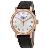 Chopard Classic 18kt Rose Gold Diamond White Mother of Pearl Dial Watch #134200-5001 - Watches of America