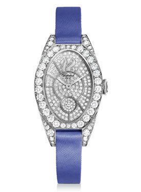 Chopard Classique Femme Diamond 18k White Gold Blue Satin Ladies Watch #137228-1001 - Watches of America
