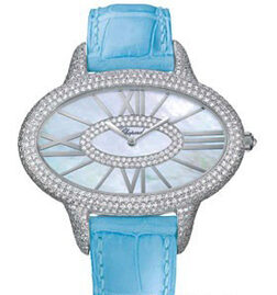 Chopard Classique Mother Of Pearl Dial Blue Leather Ladies Quartz Watch #139131-1001 - Watches of America