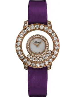 Chopard Happy Diamond Mother of Pearl Diamond Bezel 18k Rose Gold Ladies Watch #209412-5001 - Watches of America