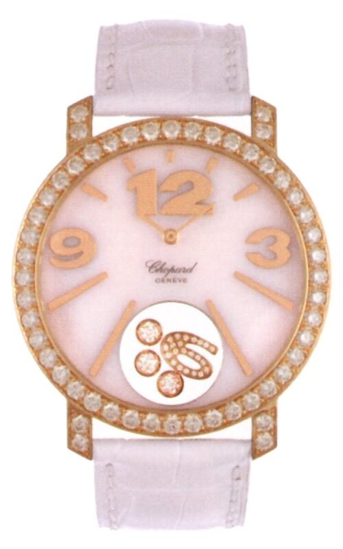 Chopard Happy Diamonds Mother of Pearl Leather Ladies Watch #207450-5005 - Watches of America