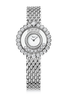 Chopard Happy Diamonds White Dial 18kt White Gold Ladies Watch #204180-1001 - Watches of America