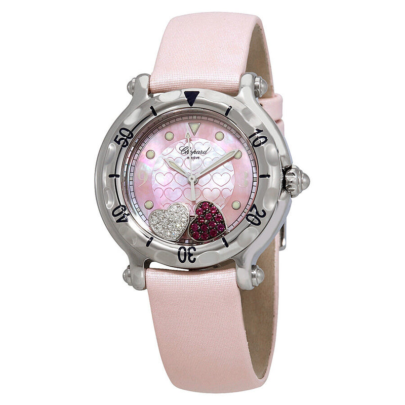 Chopard Happy Hearts Pink Mother Of Pearl Dial Ladies Quartz Watch #278951-3001 - Watches of America