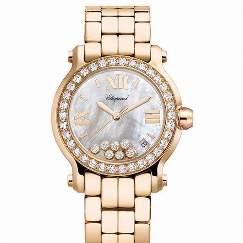 Chopard Happy Sport 18kt Rose Gold Ladies Watch #277481-5002 - Watches of America