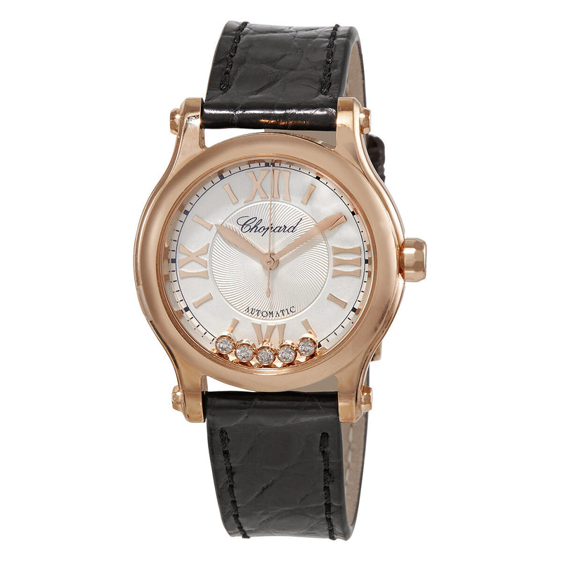 Chopard Happy Sport 18kt Rose Gold White Dial Ladies Watch #274893 5011 - Watches of America