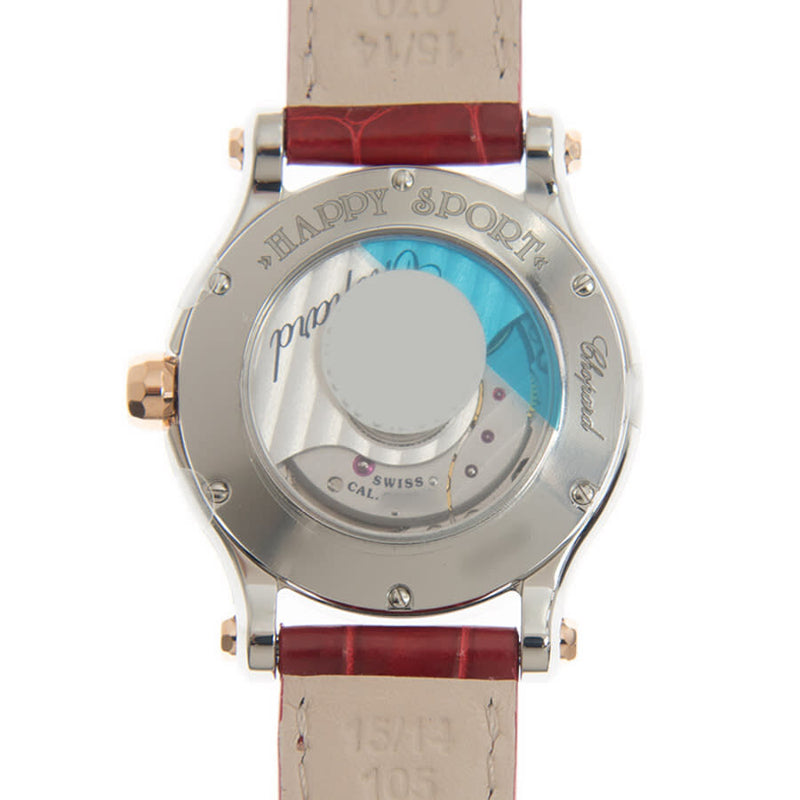 Chopard Happy Sport Automatic Silver Dial Ladies Watch #278573 6013-RD STRAP - Watches of America #4