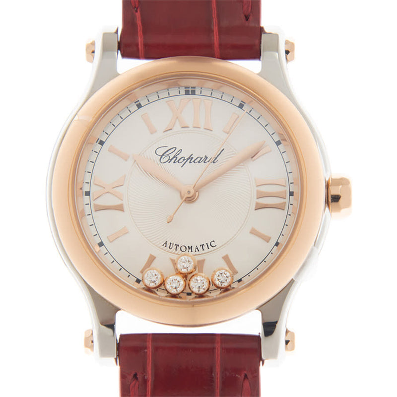 CHOPARD 278573-6013 WHITE DIAL HAPPY SPORT ROSE GOLD 30