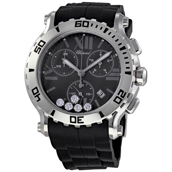 Chopard Happy Sport Black Dial Chronograph Men's Watch #288499-3011 - Watches of America