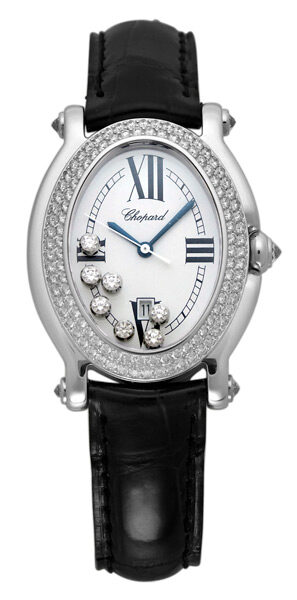 Chopard Happy Sport Diamond 18kt Gold Ladies Watch #277012-1001 - Watches of America