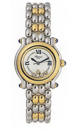 Chopard Happy Sport Diamond 18kt Yellow Gold And Steel Ladies Watch #27/8256-23 - Watches of America