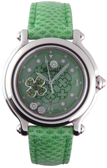 Chopard Happy Sport Diamond Emerald Good Luck Clover Green Unisex Watch #27/8428 - Watches of America