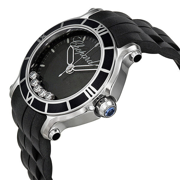 Chopard Happy Sport Floating Diamonds Black Dial Ladies Watch