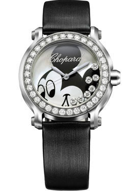 Chopard Happy Sport Happy Mickey Mouse Diamond Steel Ladies Watch #278475-3033 - Watches of America