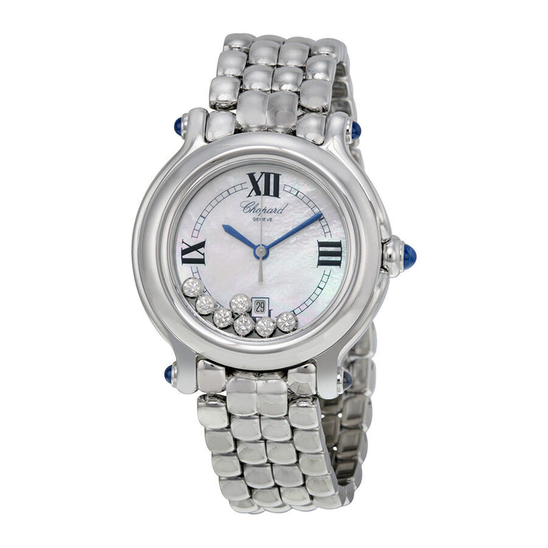 Chopard Happy Sport Mother of Pearl Floating Diamond Dial Ladies Watch #278236-3016 - Watches of America