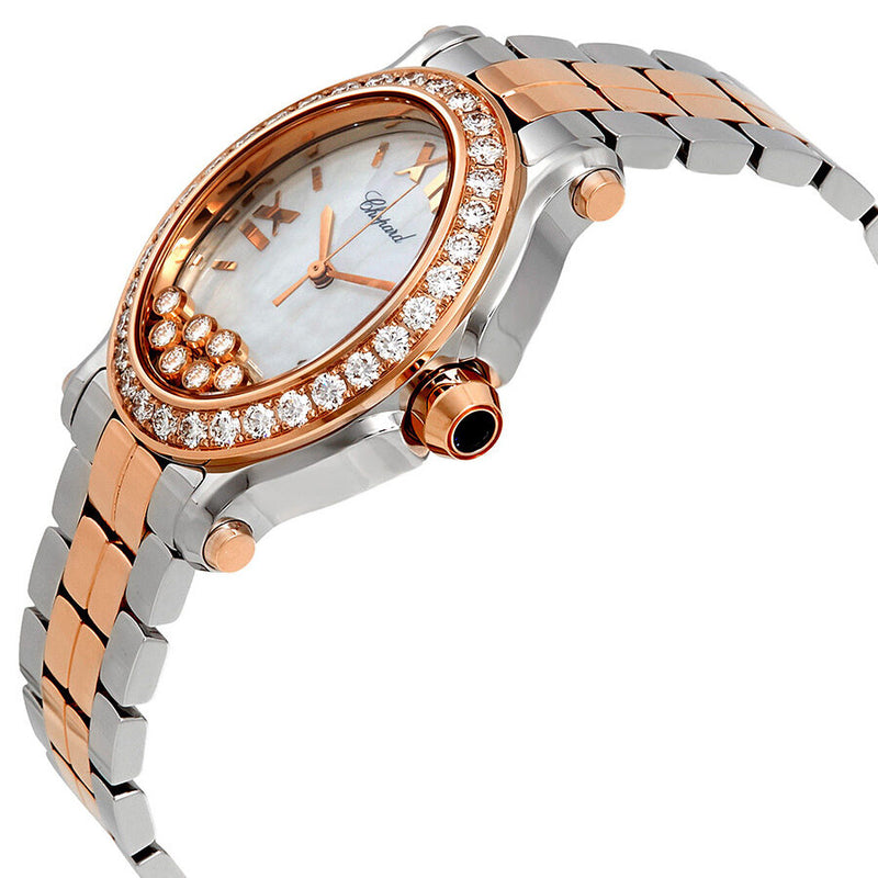 Chopard Happy Sport Oval Diamond 18kt Rose Gold and Stainless Steel Ladies Watch 278546-6004#27/8546-6004 - Watches of America #2