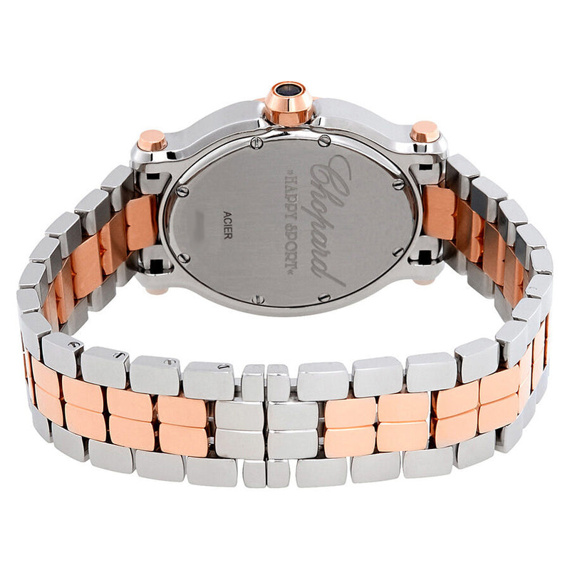 Chopard Happy Sport Oval Diamond 18kt Rose Gold and Stainless Steel Ladies Watch 278546-6004#27/8546-6004 - Watches of America #3
