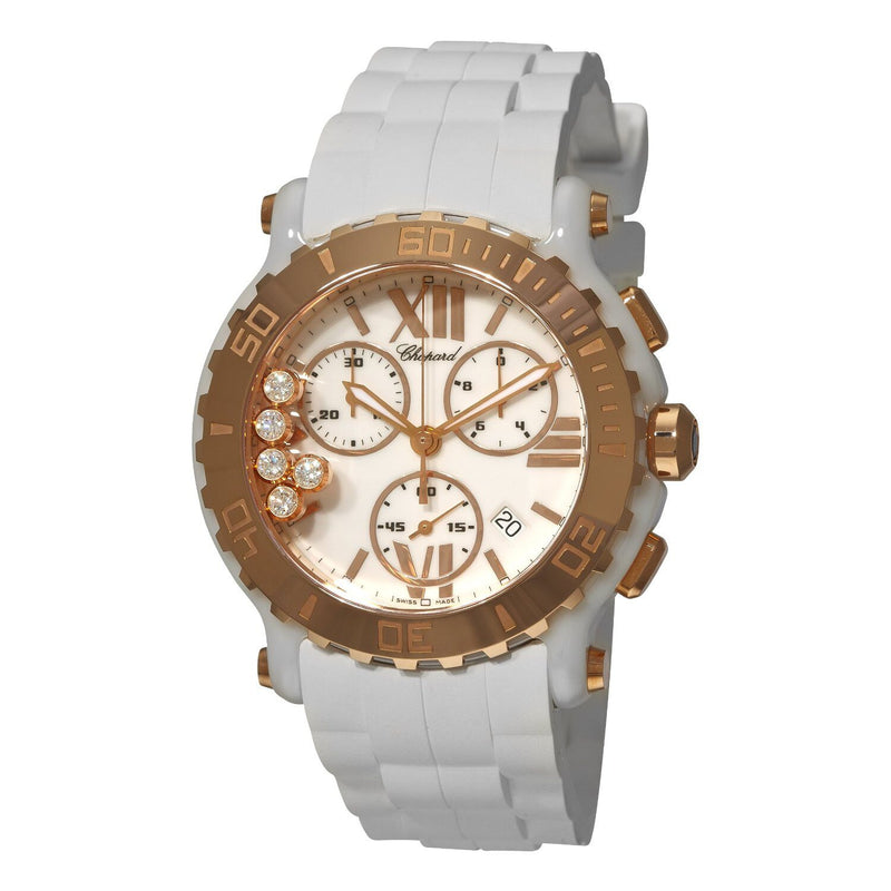 Chopard Happy Sport Round Mother of Pearl Chronograph Ladies Watch #288515-9001 - Watches of America
