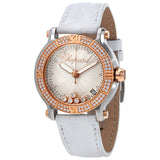 Chopard Happy Sport Silver Guilloche Diamond Dial Ladies Watch #278551-6003 - Watches of America