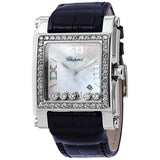 Chopard Happy Sport Square Mother of Pearl Dial Blue Leather Ladies Watch #28/8448-2001 - Watches of America