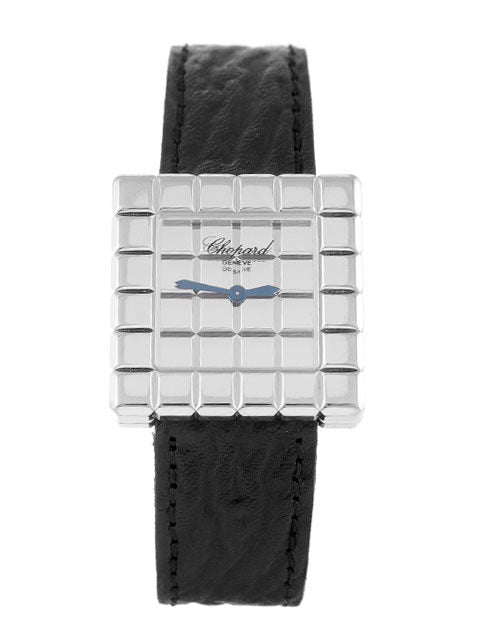 Chopard Ice Cube Silver Dial 18kt White Gold Ladies Watch #127407-1001 - Watches of America