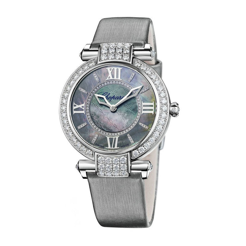 Chopard Imperiale 18k White Gold Case Diamond Bezel Mother of Pearl Dial Ladies Watch #384242-1006 - Watches of America