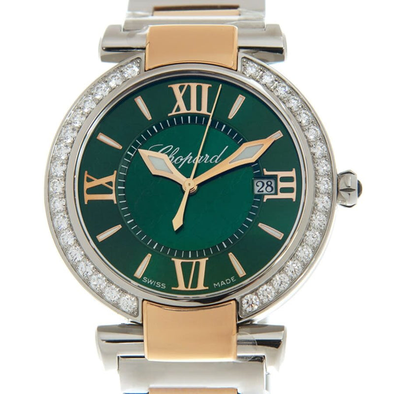 Chopard Imperiale Green Dial Diamond Two Tone Ladies Watch #388532-6009 - Watches of America