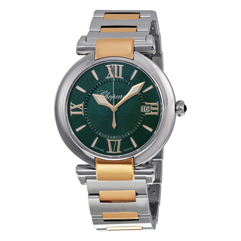 Chopard Imperiale Green Dial Stainless Steel and 18kt Rose Gold Ladies Watch #388532-6007 - Watches of America
