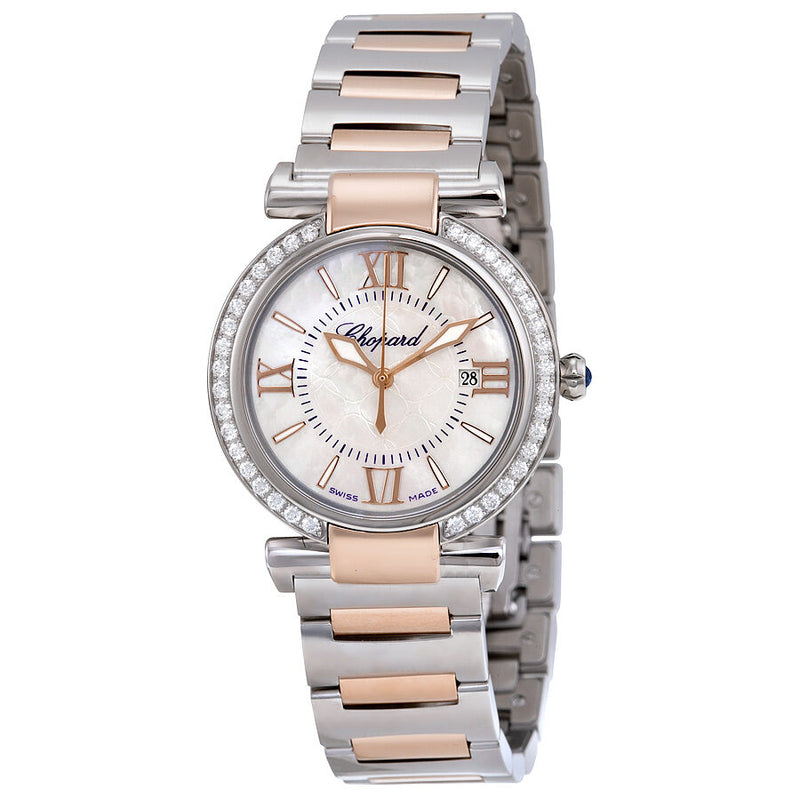 Chopard Imperiale Mother of Pearl Dial Steel and 18kt Rose Gold Ladies Watch #388541-6004 - Watches of America