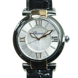 Chopard Imperiale Silver Dial Steel and Rose Gold Case Leather Ladies Watch #388531-6001 - Watches of America