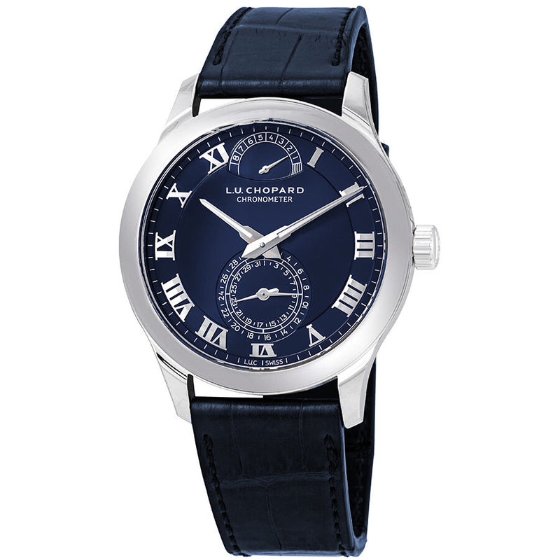 Chopard L.U.C Quattro Blue Dial Platinum Men's Watch #161926-9001 - Watches of America